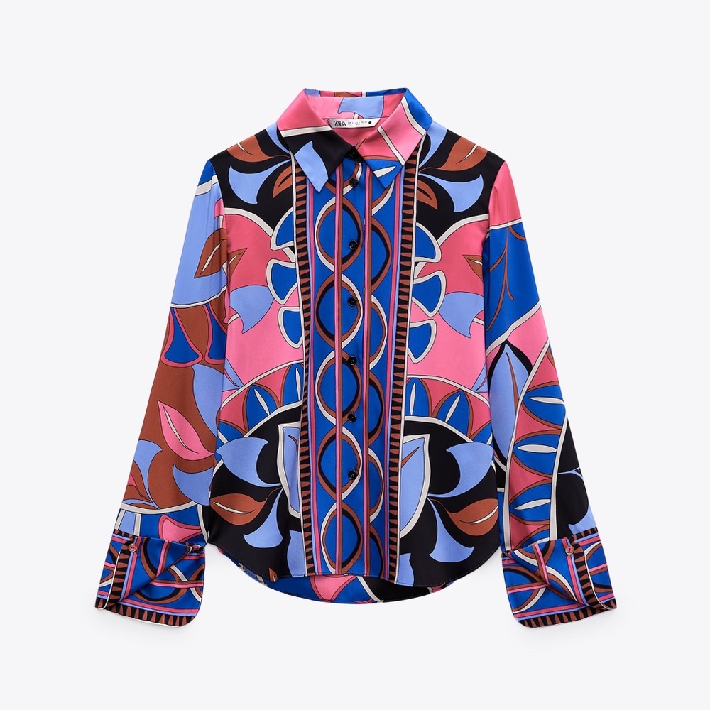 ZARA PRINTED FLOWY SHIRT